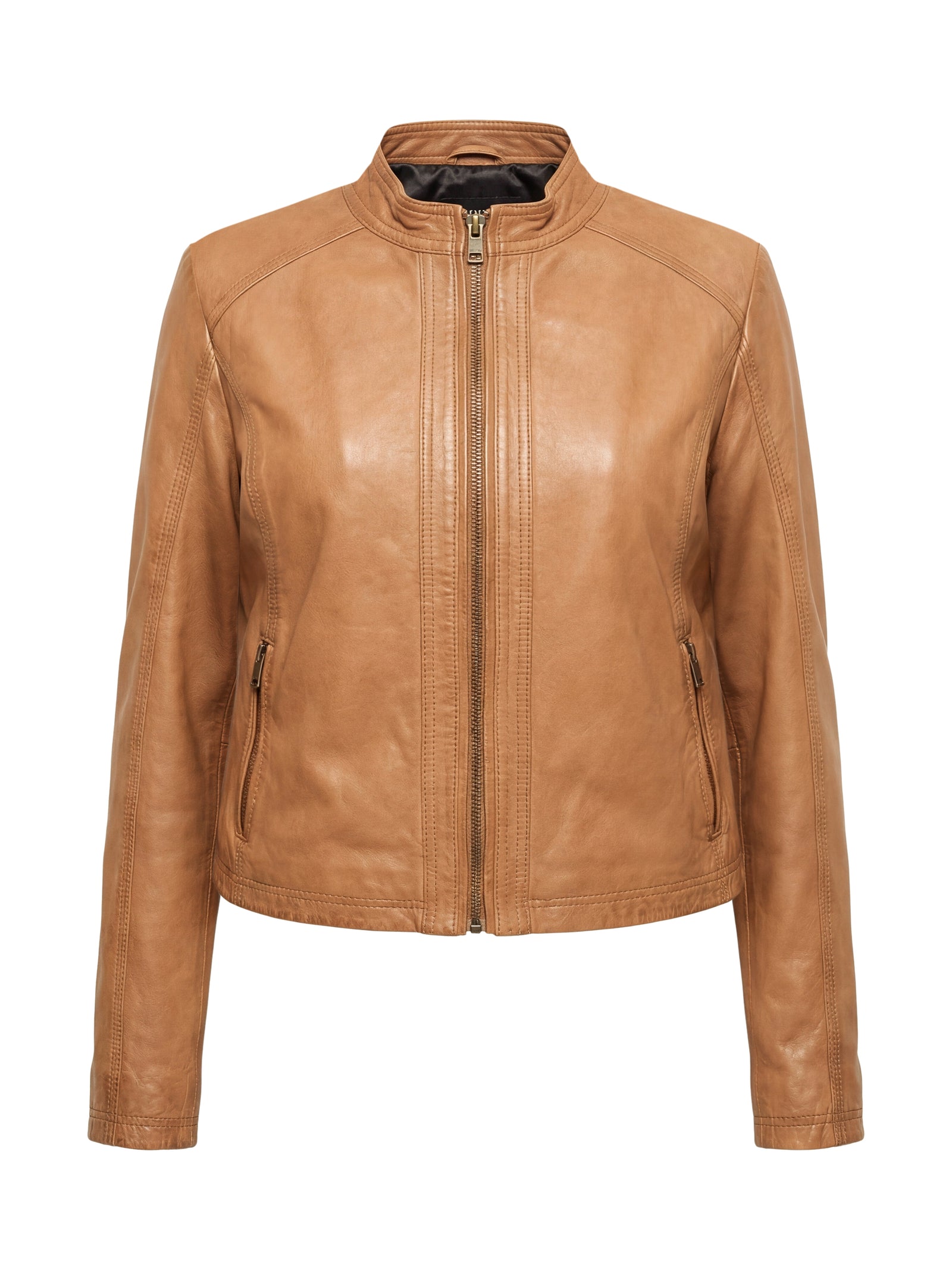 ALEXIA LEATHER JACKET - Cognac – zoey-denmark.com