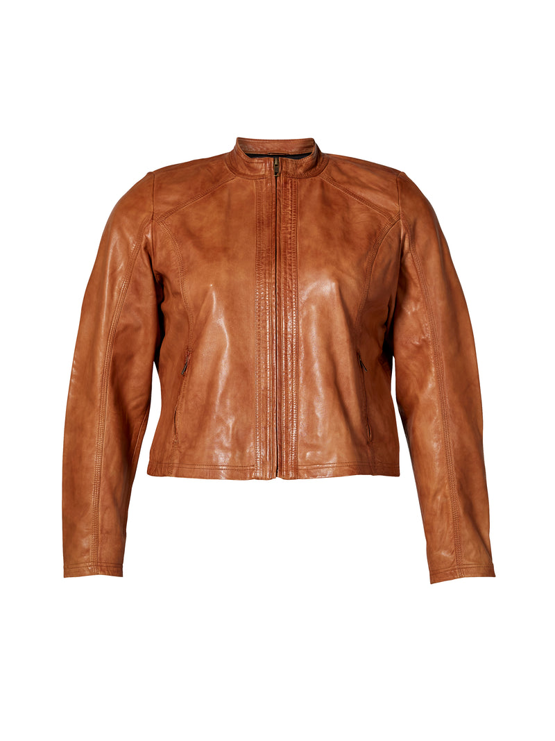 ZOEY ALEXIA LEATHER JACKET Leather Jacket 233 Cognac