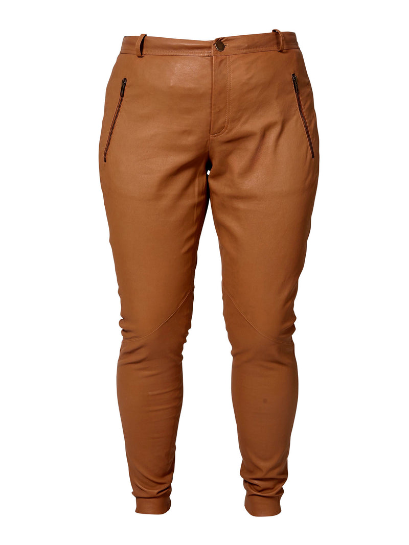ZOEY ALONDRA LEATHER PANTS Trousers 233 Cognac