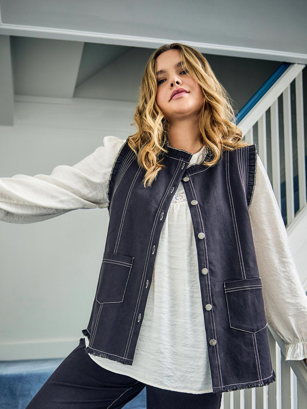 ZOEY AMY VEST Vest Black