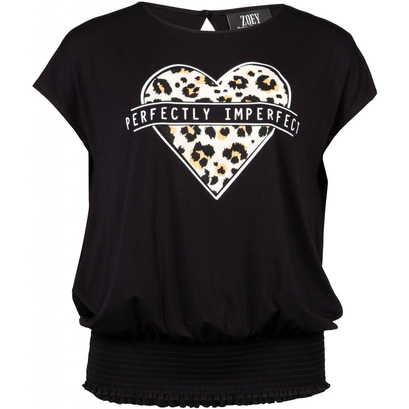 ZOEY BLACK T-SHIRT WITH PRINT T-shirt 027 Black w Frontprint