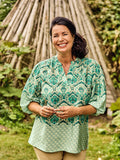 BLISS BLOUSE - Peppermint green mix