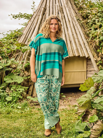 ZOEY BLISS PANTS Trousers 303 Peppermint green mix