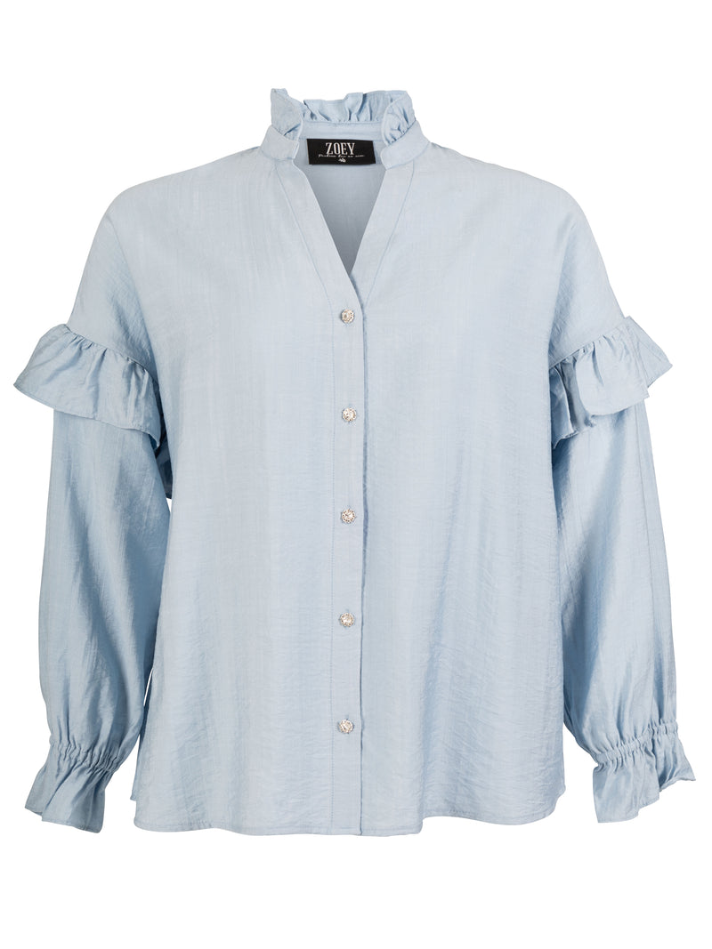 ZOEY CARLA BLOUSE Blouses 304 Sky Blue