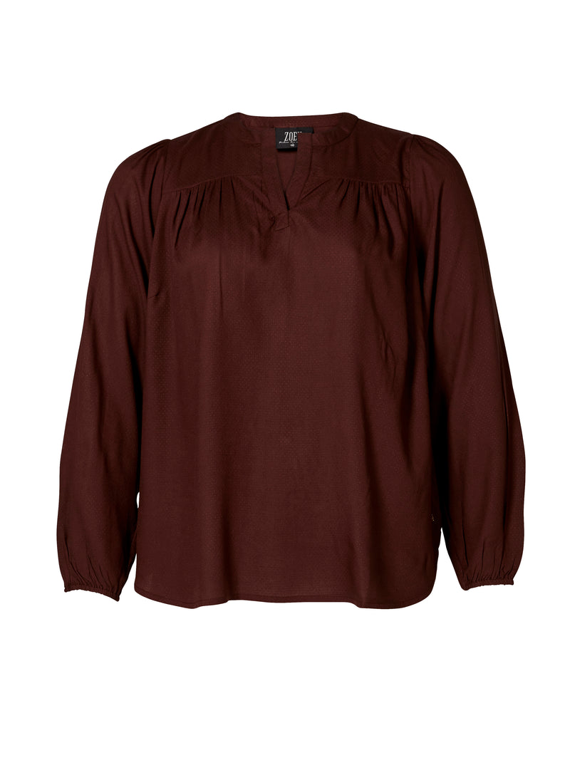 ZOEY DANICA BLOUSE Blouses 290 Coffee Brown