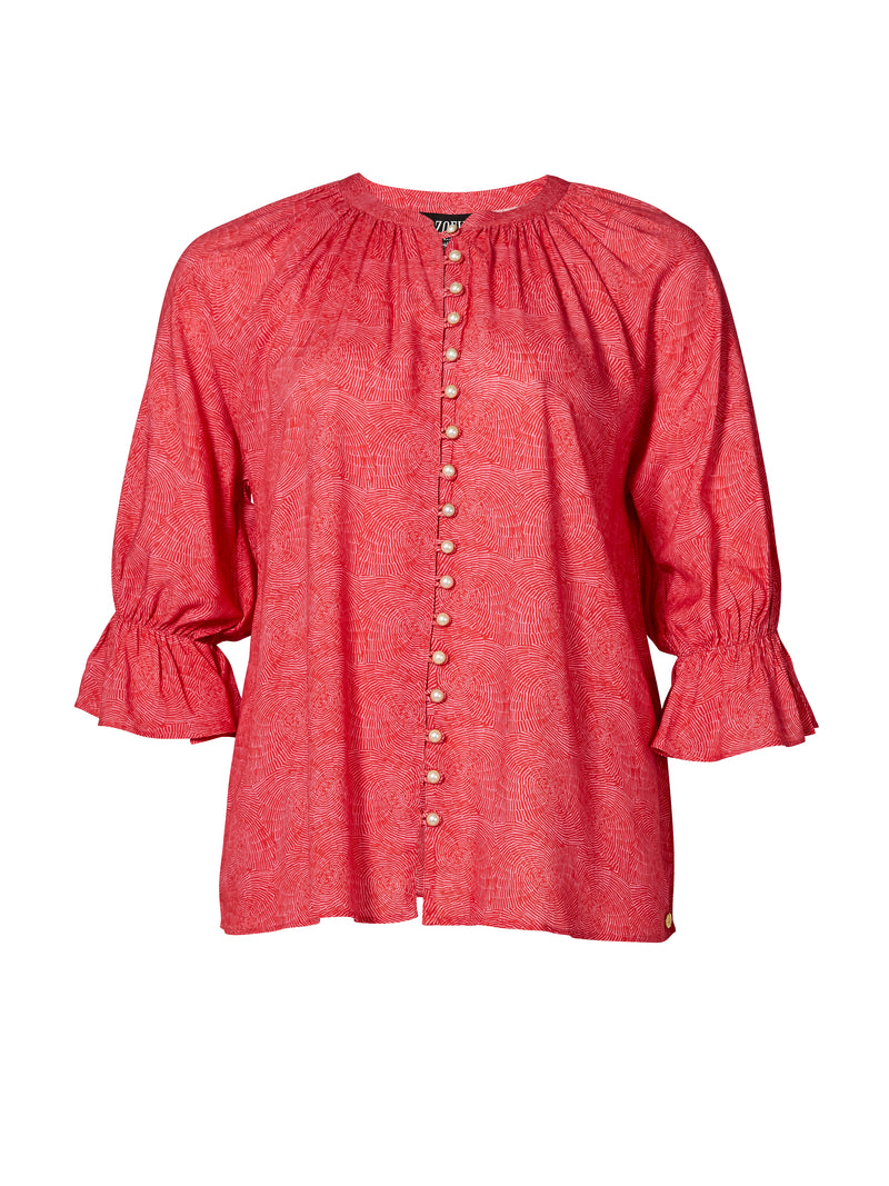 ZOEY ELLIANNA BLOUSE Blouses 681 Rouge Red Mix