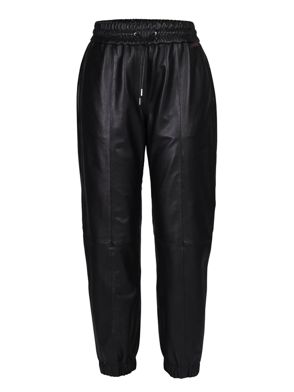 ZOEY EVELYN LEATHER PANTS Trousers Black