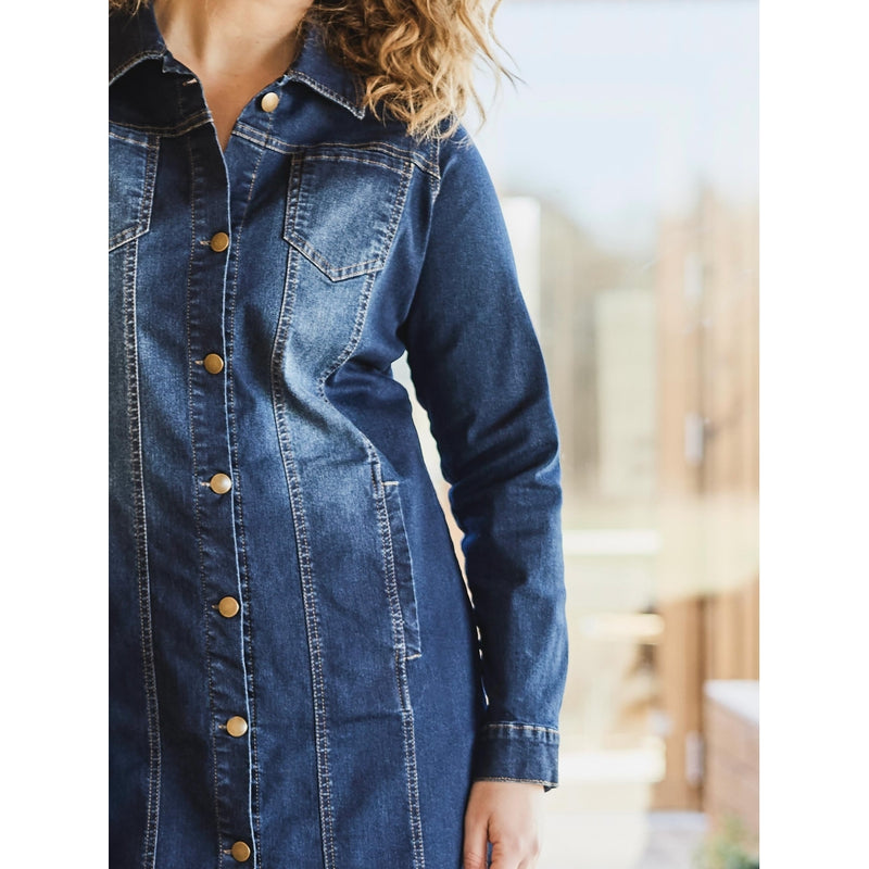ZOEY FIA LONG JACKET Jackets 481 Denim blue