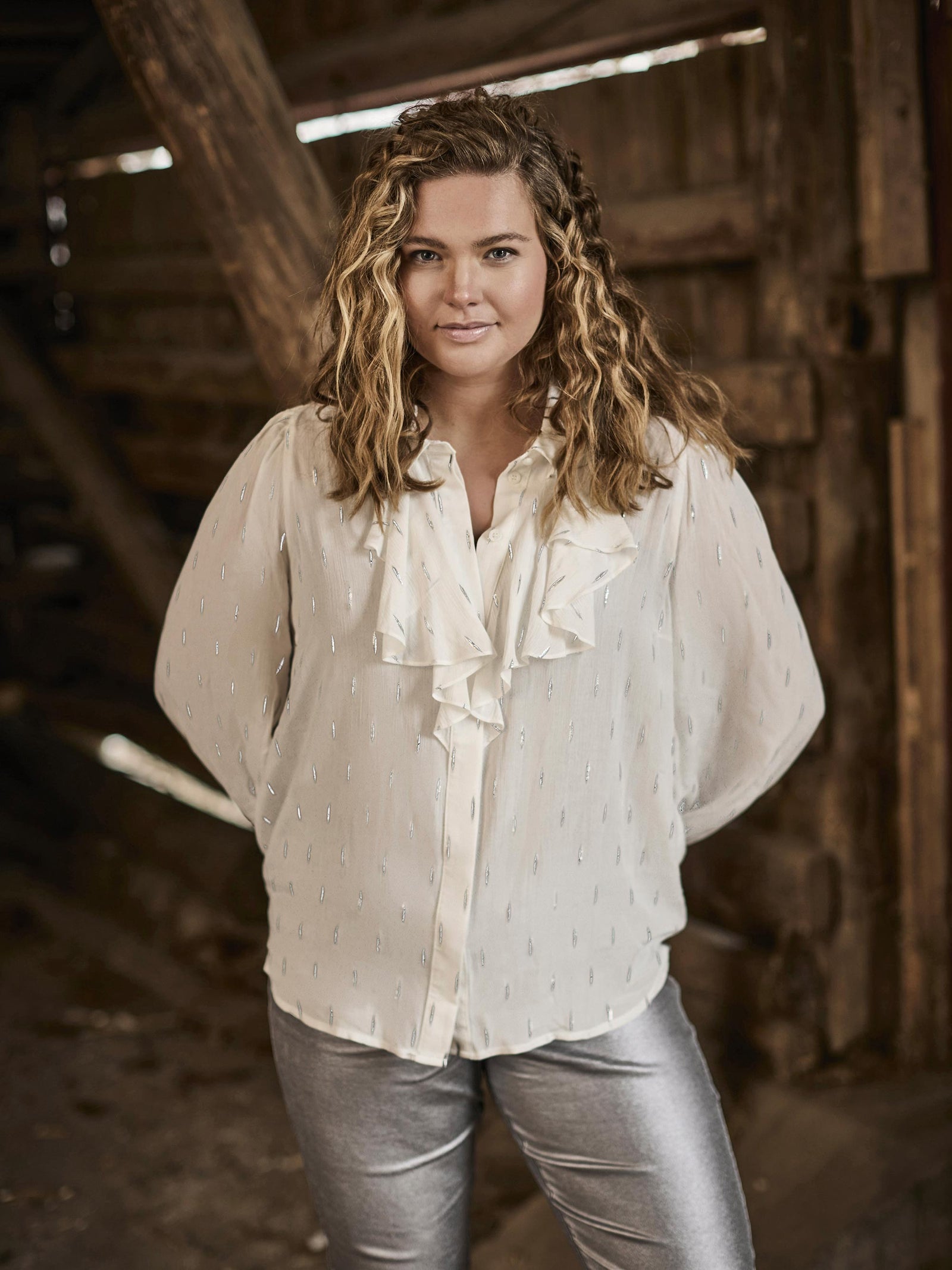 FRANCES PANTS Silver grey –