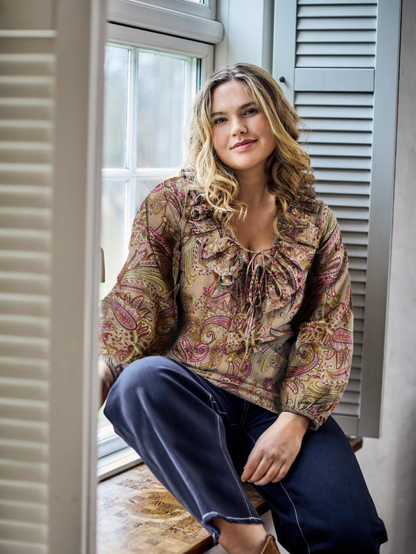 ZOEY JANE BLOUSE Blouses 637 Bright Pink Mix