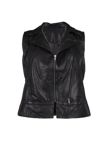 ZOEY JANIE LEATHER VEST Vest Black