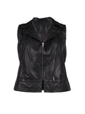 JANIE LEATHER VEST - Black