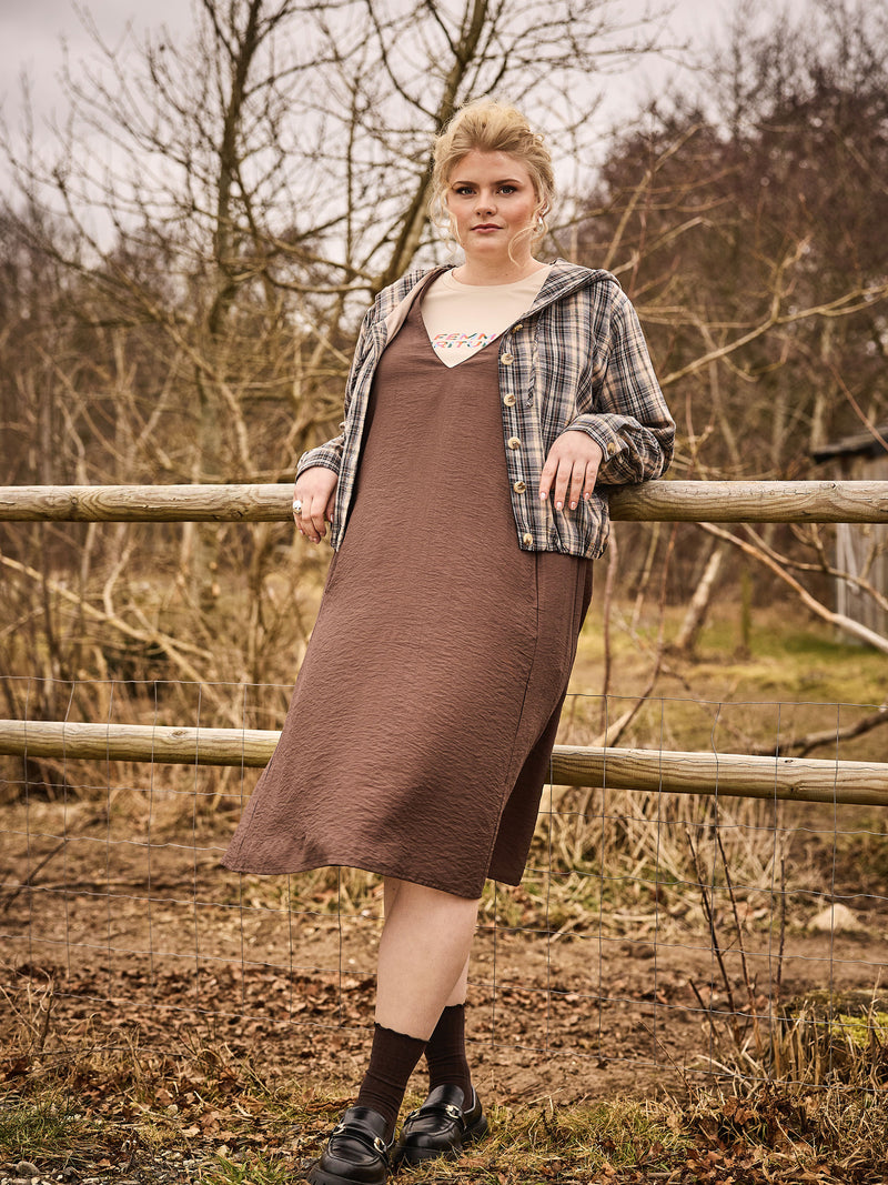 kaia dress brown Available in Espresso