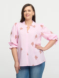 LEAH BLOUSE - Bright Pink Mix