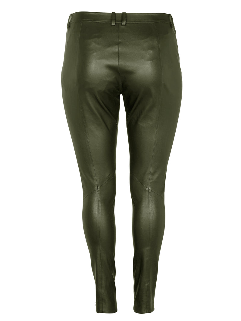 ZOEY LUCILLE LEATHER PANTS Trousers 316 Olive