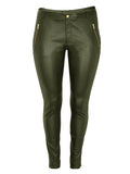 LUCILLE LEATHER PANTS - Olive