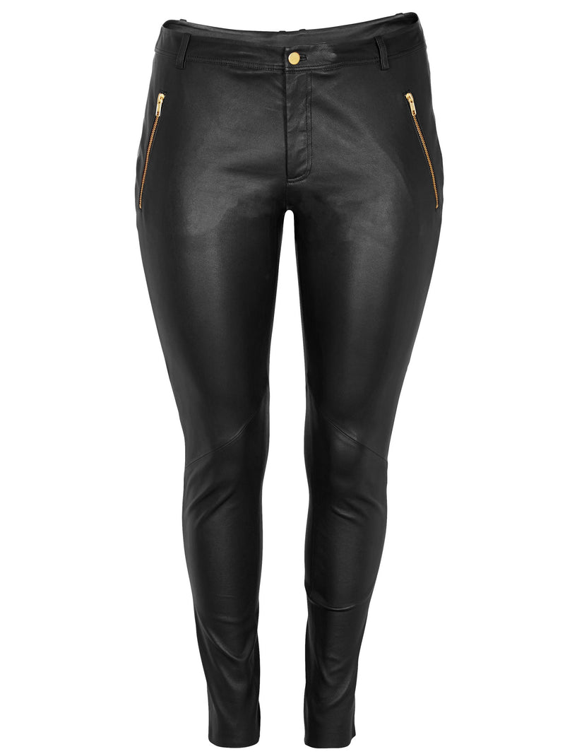 ZOEY LUCILLE LEATHER PANTS Trousers Black