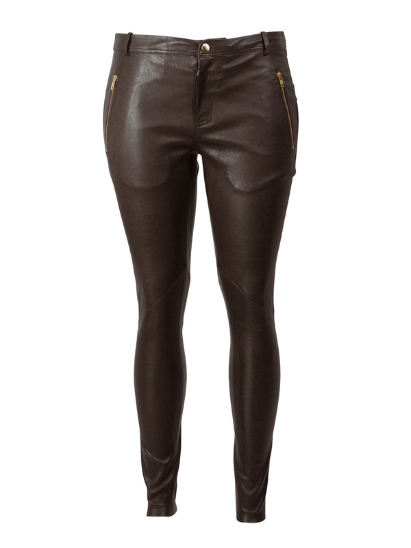 ZOEY LUCILLE LEATHER PANTS Trousers 293 Chocolate