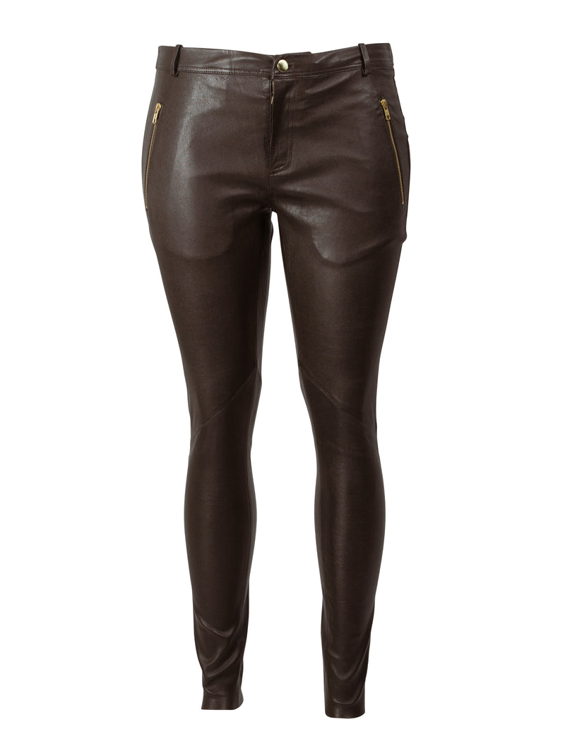 ZOEY LUCILLE LEATHER PANTS Trousers 293 Chocolate