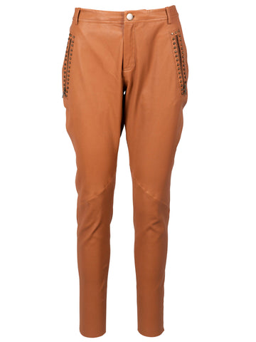 ZOEY LUCILLE STUDS PANTS Trousers 233 Cognac