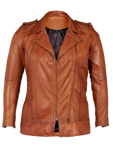 ZOEY MALLY LEATHER JACKET Jackets 233 Cognac