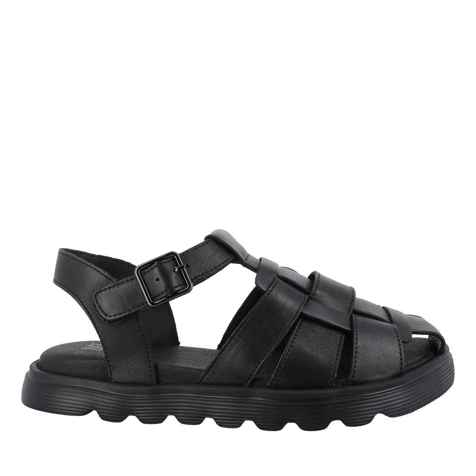 Zoey - Women's Leather Cross high quality Strap Sandal | Black