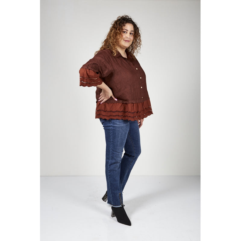 MOMENT MILLE BLOUSE Blouses 212 Bombay brown