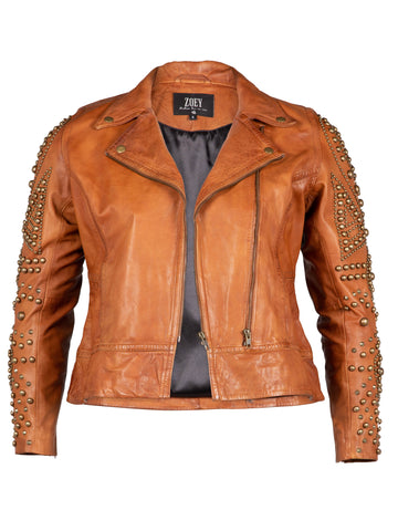 ZOEY MOLLY STUDS JACKET Jackets 233 Cognac