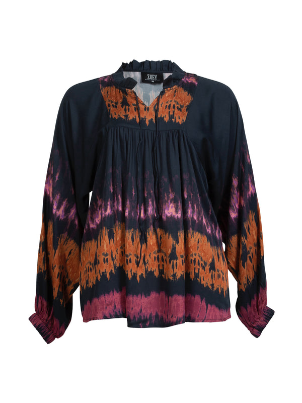 ZOEY OPHELIA BLOUSE Blouses 007 BLACK TIE DYE