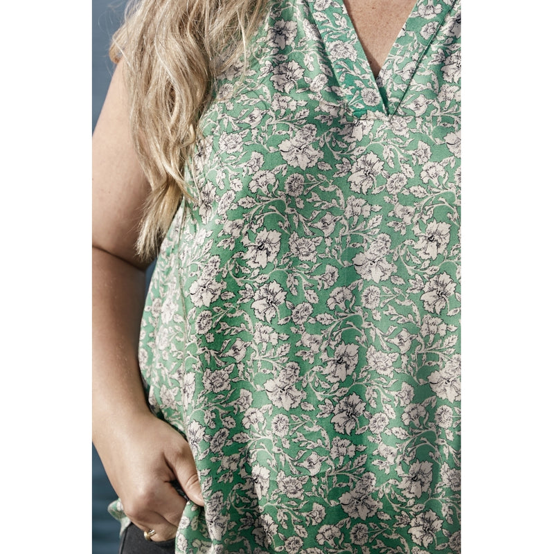 ZOEY PATTERNED TOP Top 318 Emerald Green