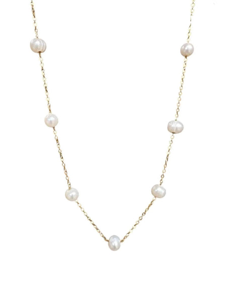 ★PEARLY MORE★ Small Pearl Point Surgical Two Line Necklace Amazon.com: SmileBelle Daisy Pearl Necklace, Dainty Pearl