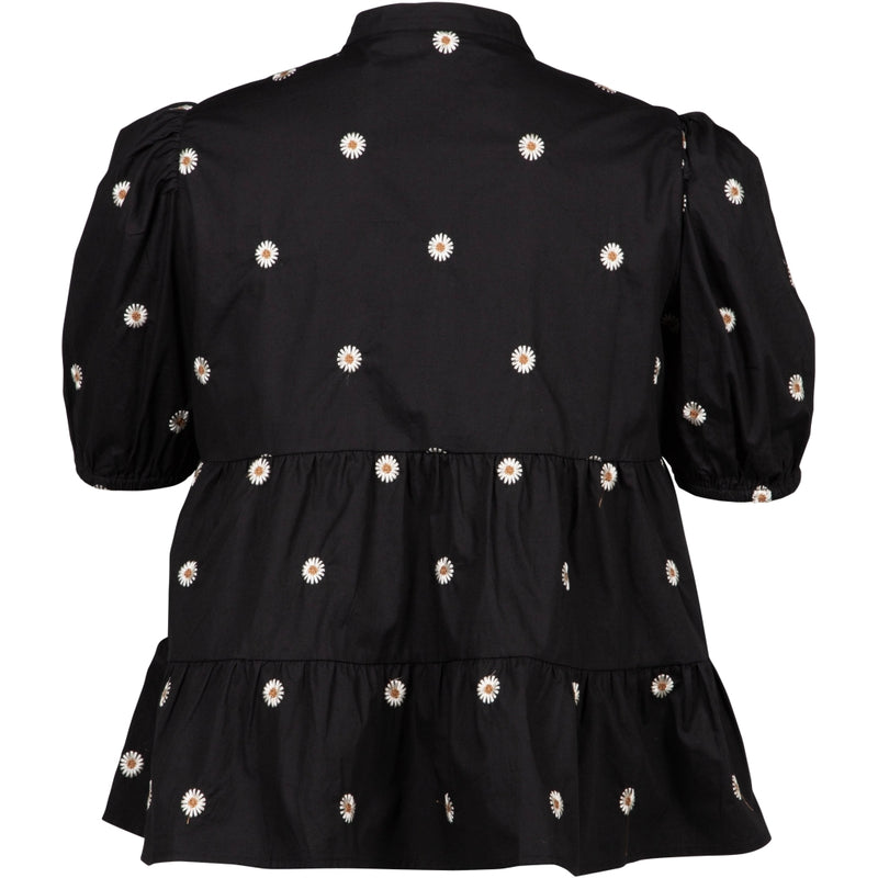 ZOEY SHIRT WITH EMBROIDERED DAISIES Last Chance 000 Black flowerprint