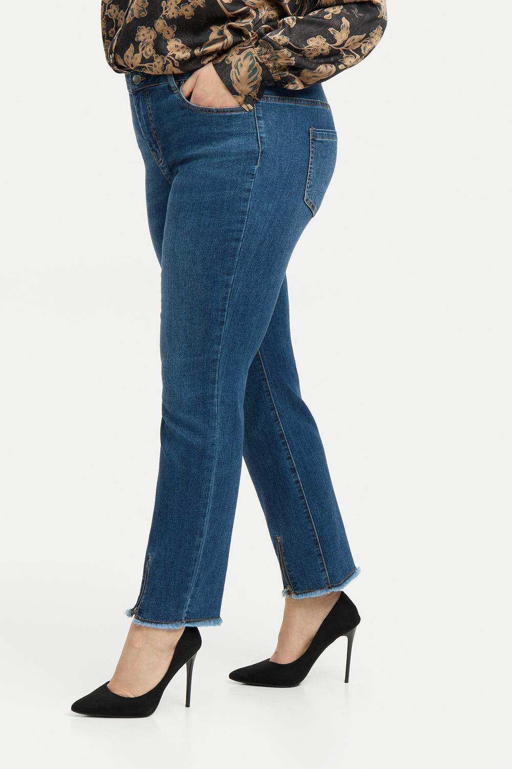 SONJA ZIPPER JEANS - Dark Denim – zoey-denmark.com