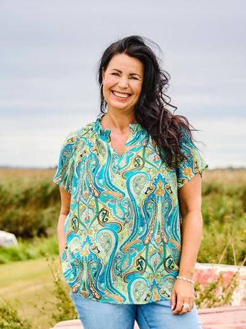 ZOEY VEDA BLOUSE Blouses 303 Peppermint green mix