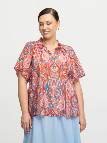 ZOEY VEDA BLOUSE Blouses 668 Red Mix