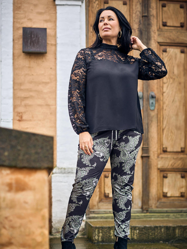 ZOEY VEDA PANTS Trousers 399 Dark bottle green mix