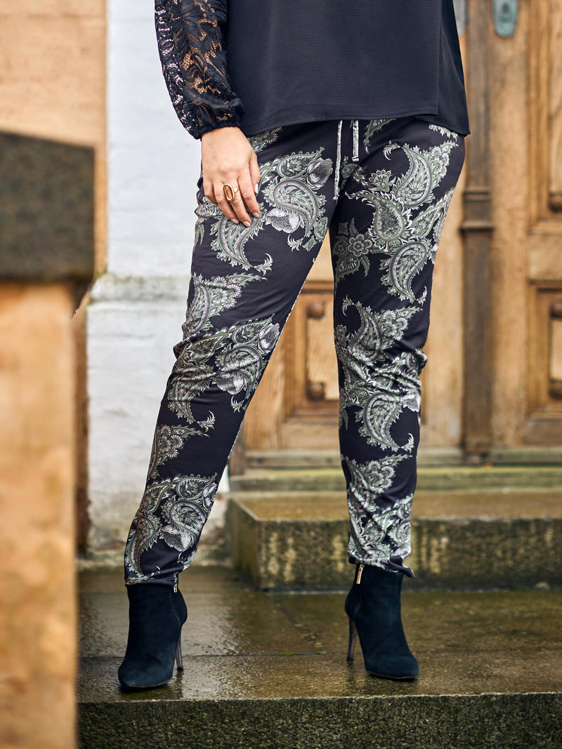 ZOEY VEDA PANTS Trousers 399 Dark bottle green mix