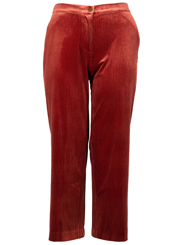 ZOEY VELVET PANTS Trousers 648 Terracotta Red