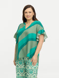 WILLA BLOUSE - Dark Green Mix